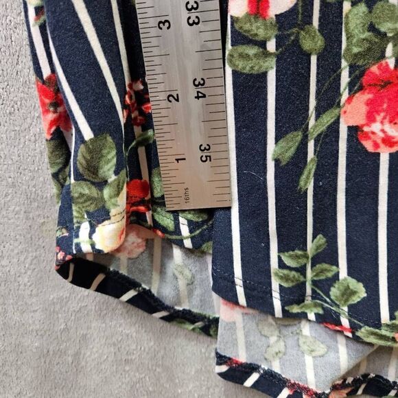 Bobbie Brooks Womens Dress Floral Striped Belt  Knee Length Blue Size 1X - Picture 7 of 10